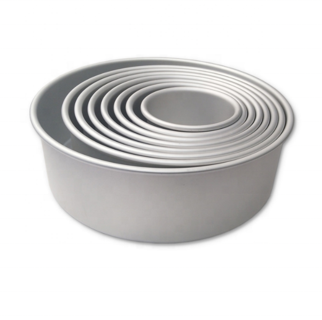 Custom Shaped Round Cake Pans Deep & Straight Size Stainless Steel Round Cake Bundt Pan Aluminum Pan With Fixed Bottom