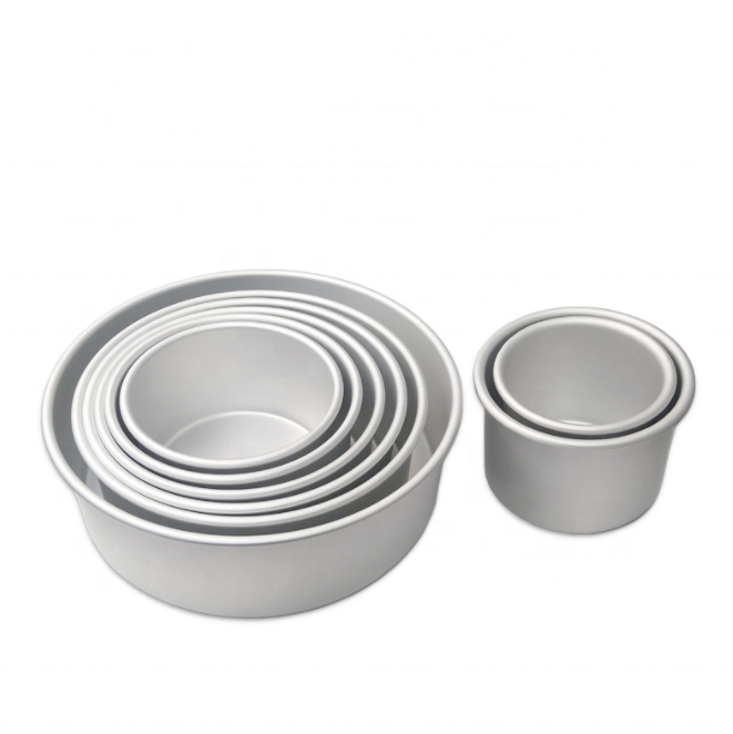 Custom Shaped Round Cake Pans Deep & Straight Size Stainless Steel Round Cake Bundt Pan Aluminum Pan With Fixed Bottom