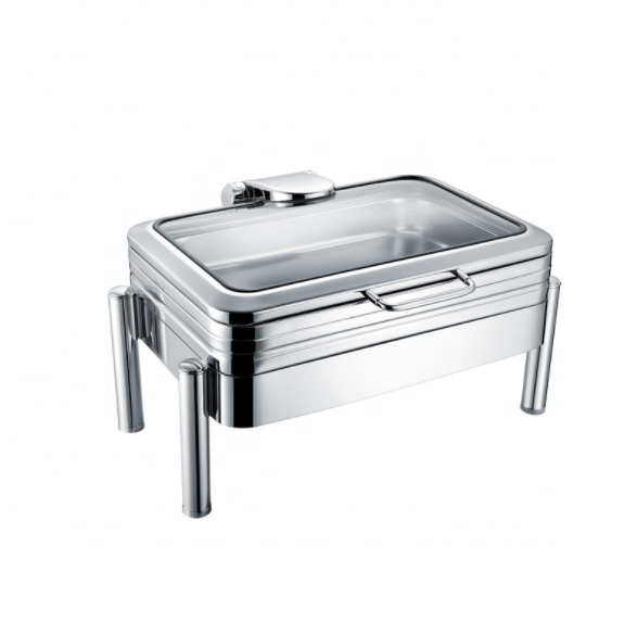 Commercial Countertop Food Warmer Display Set Buffet Chafer Food Chafing Dishes Warmers Set with Counter Top Glass Door