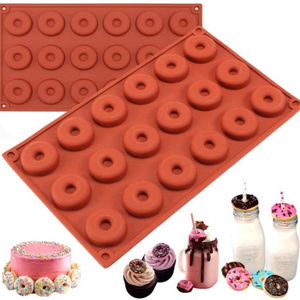 18 Cavity Mini Silicone Donut Cutter Pan Doughnut Baking Molds Tray Muffin Cups Cake Chocolate Biscuit Mold