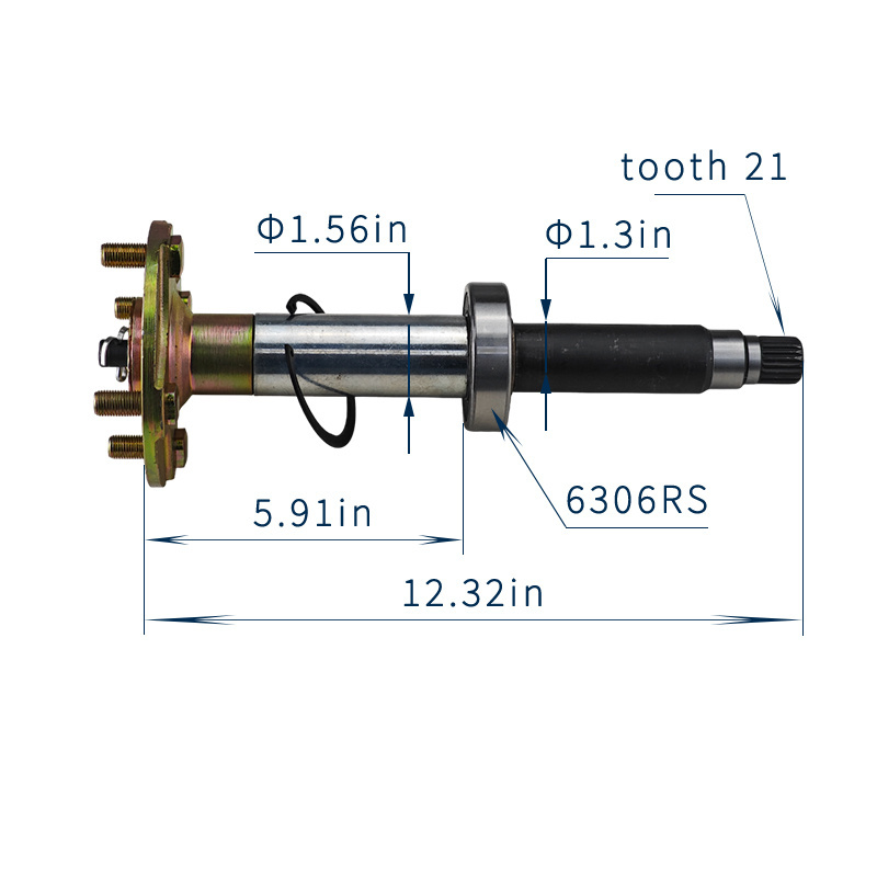 Golf Cart Parts Accessories Driver Side Rear Axle Suitable for Yamaha G29 Golf Car Electric Vehicle JW2-G6520-01