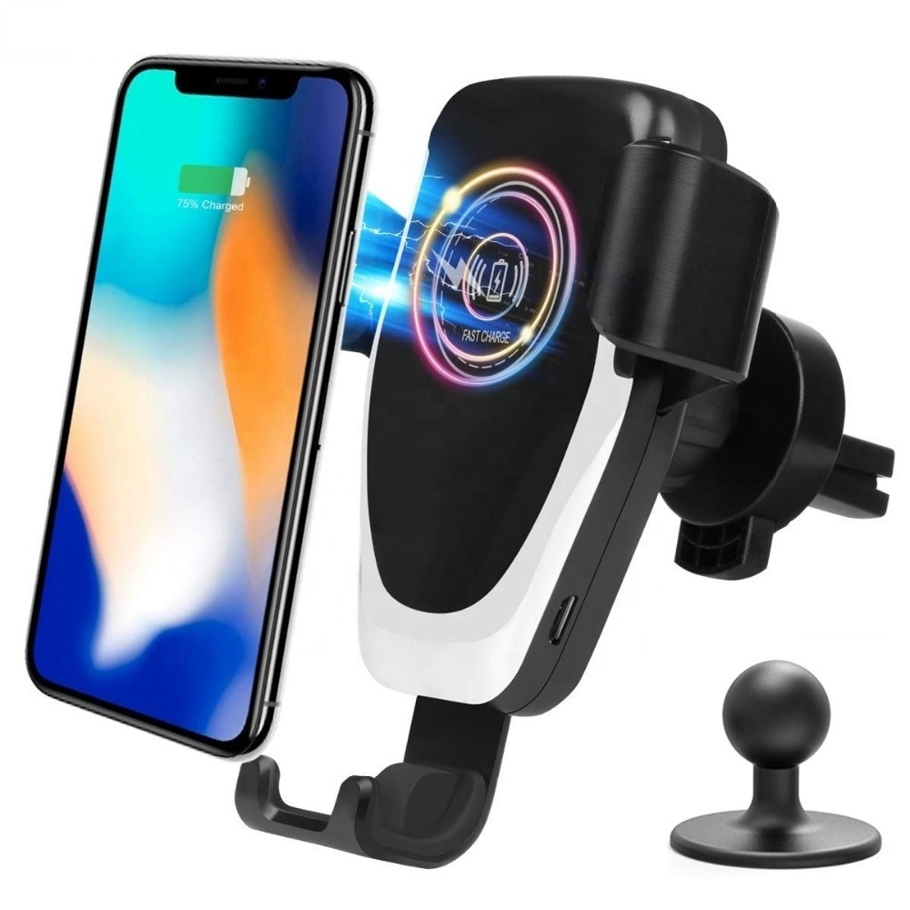 Q12 Fast Charge Car 10W Air Vent Mount Qi Wireless mobile Phone Charger Holder for iPhone 8 8p X Xs Xr Max 11 12 13 pro 14 plus