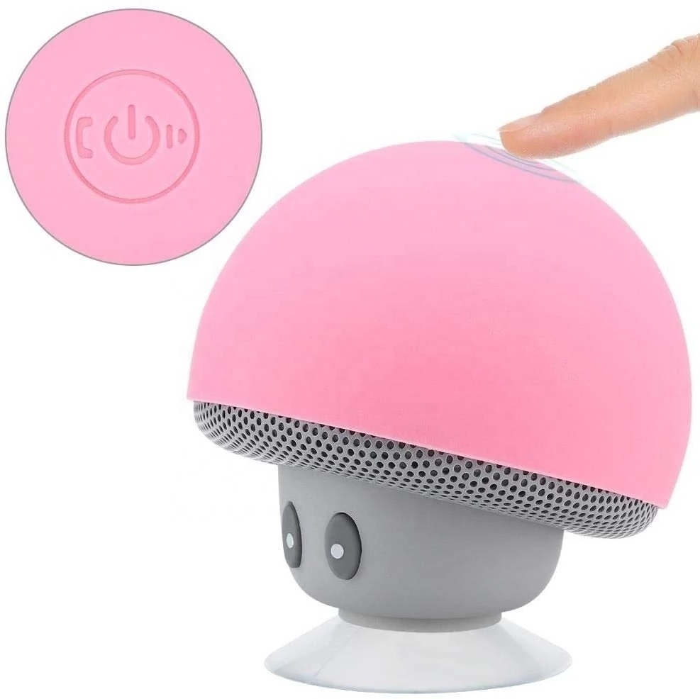 Mini Mushroom Wireless speaker with Mic Portable Waterproof Shower Stereo Subwoofer For Mobile Phone