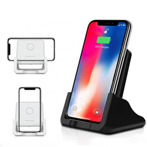 Wholesale 2 in 1 Square 10W Qi mobile Phone Wireless Charger Fast Charging Desktop Cell Phone holder Stand for iphone 12 13 pro