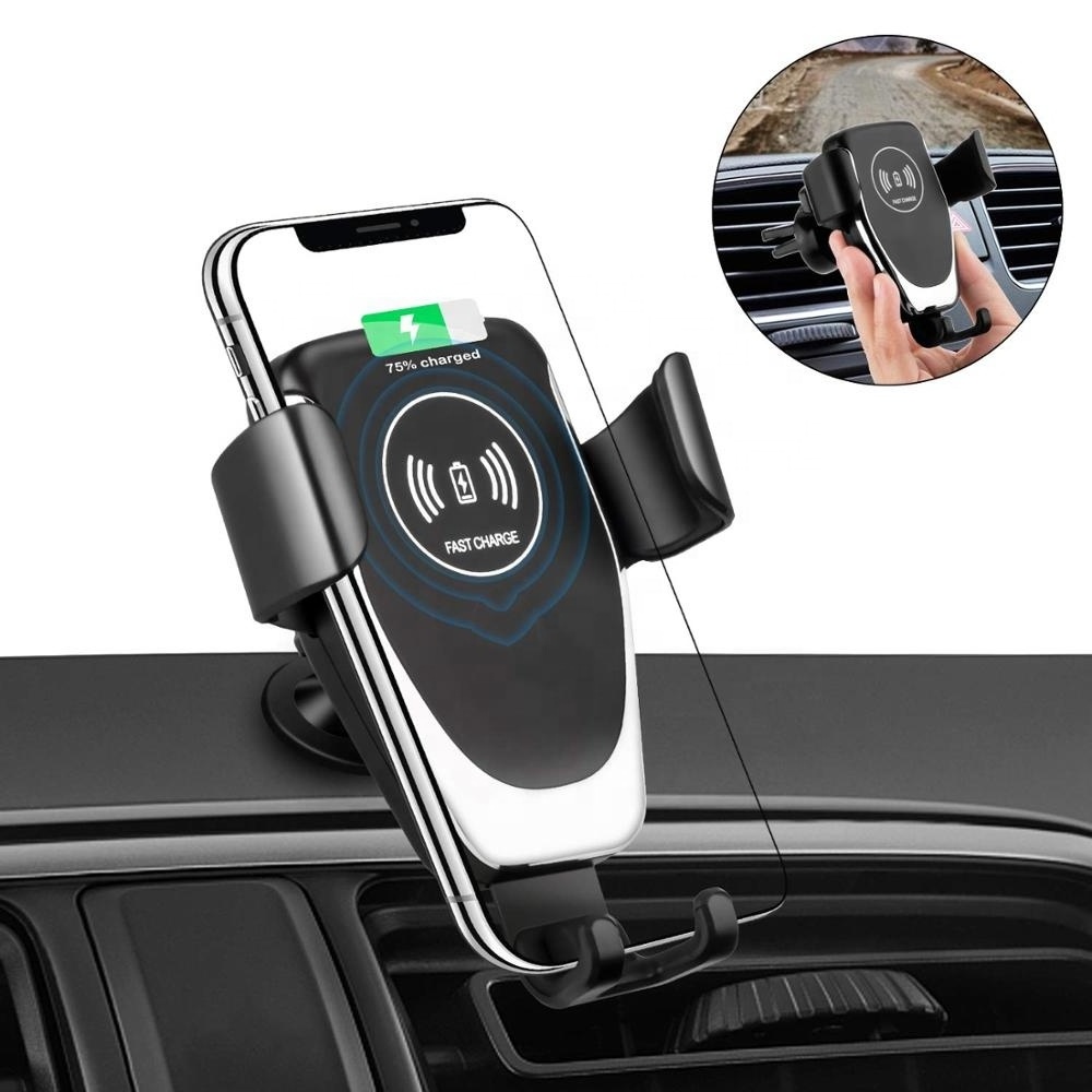 Q12 Fast Charge Car 10W Air Vent Mount Qi Wireless mobile Phone Charger Holder for iPhone 8 8p X Xs Xr Max 11 12 13 pro 14 plus