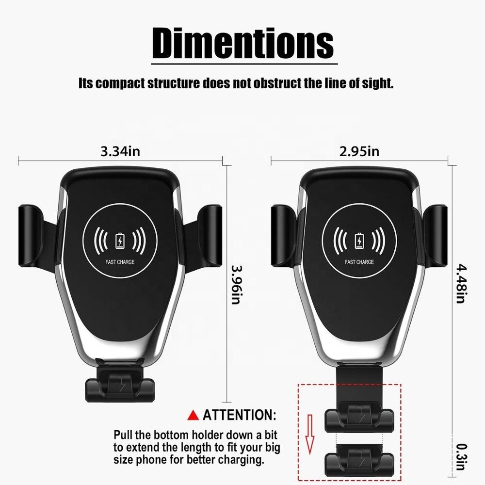 Q12 Fast Charge Car 10W Air Vent Mount Qi Wireless mobile Phone Charger Holder for iPhone 8 8p X Xs Xr Max 11 12 13 pro 14 plus