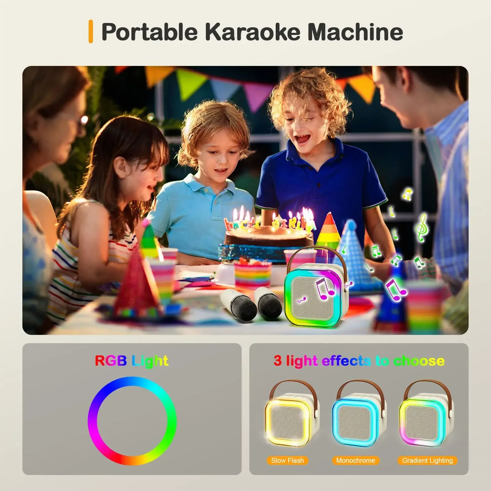 New K12 Karaoke machine professional Dual microphone Room Home wireless Sound Subwoofer karaoke system Speaker with RGB Light