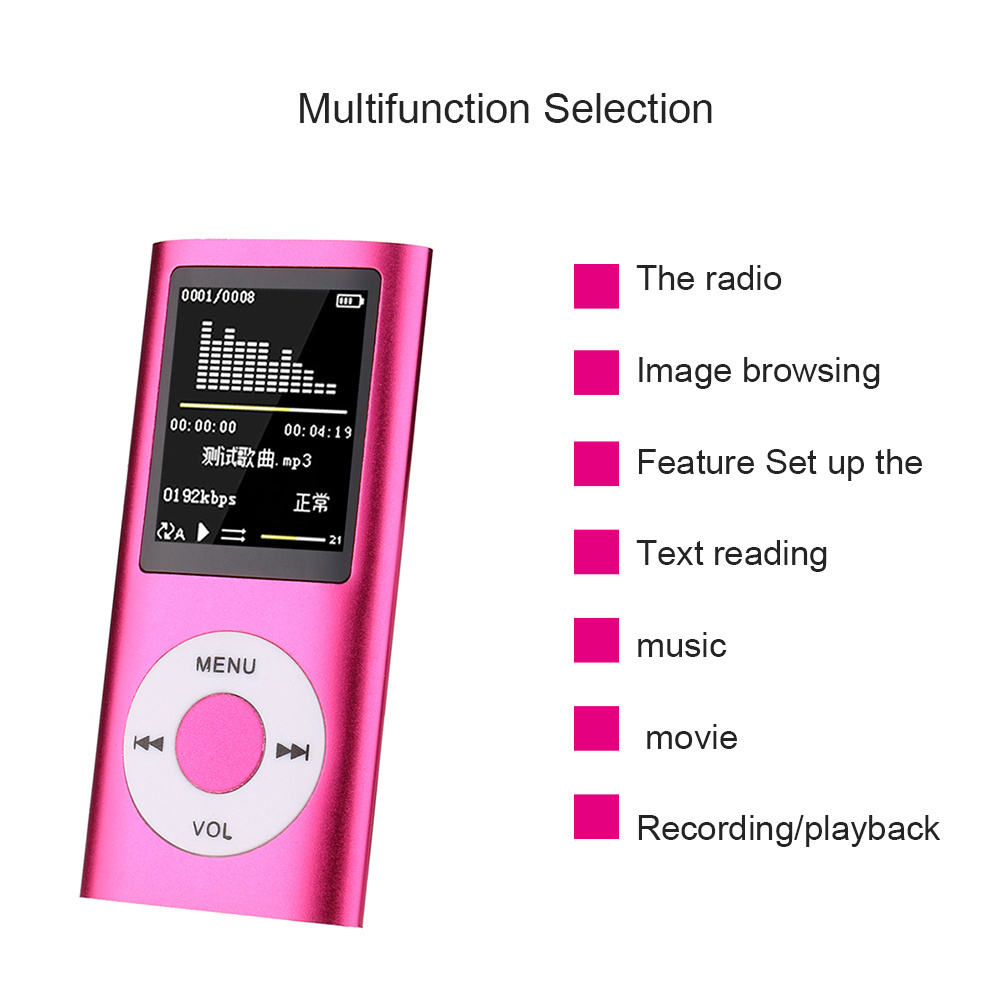 hot sale price digital player Mp3 / Mp4 Support song download with TF Card Slot and charging cable without camera