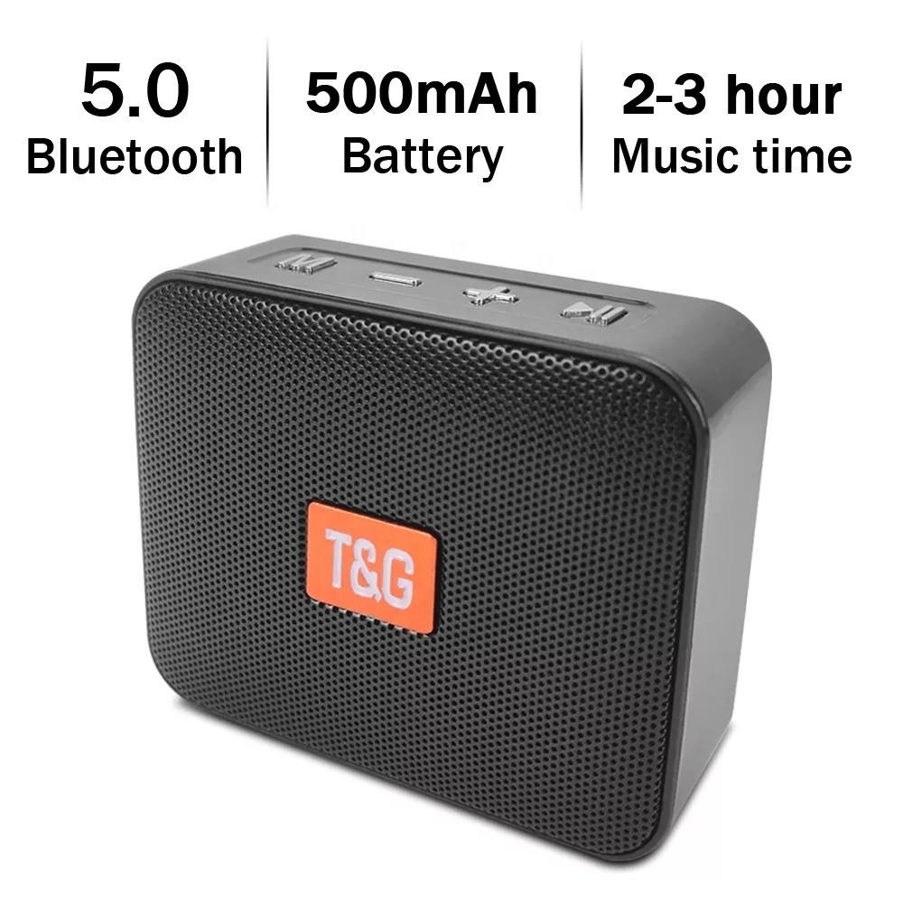 TG166 Portable Blue tooth bt 5.0 IPX5 Wireless Music Column box Subwoofer USB Speaker for Phones with TF FM Radio Built-in Mic