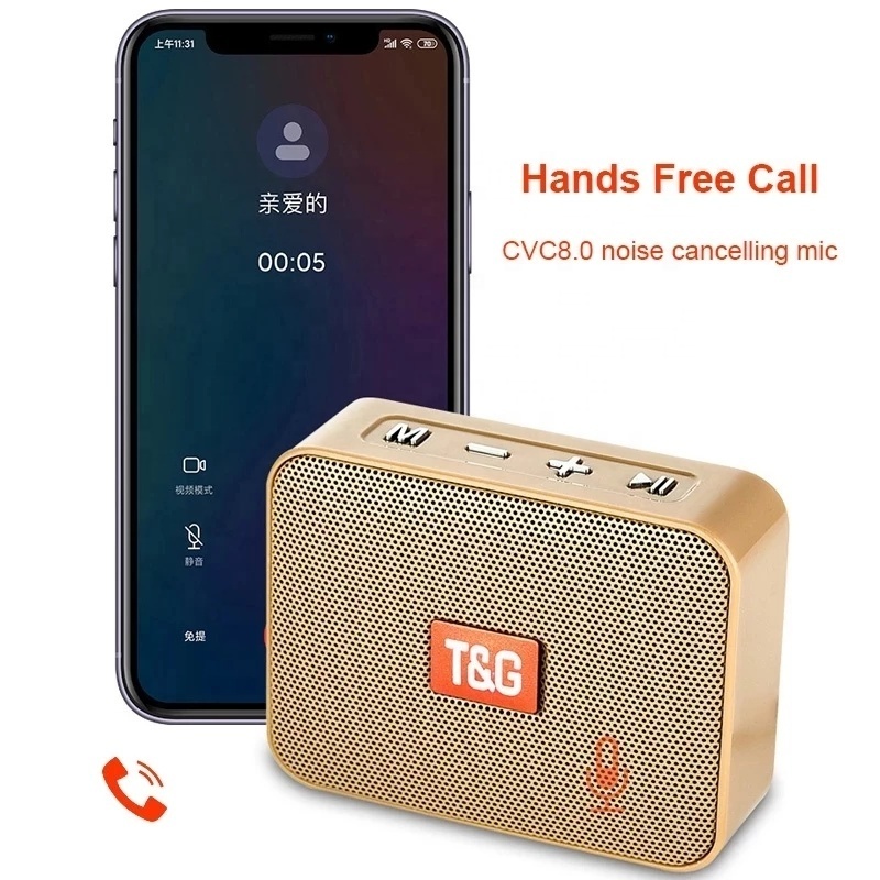 TG166 Portable Blue tooth bt 5.0 IPX5 Wireless Music Column box Subwoofer USB Speaker for Phones with TF FM Radio Built-in Mic