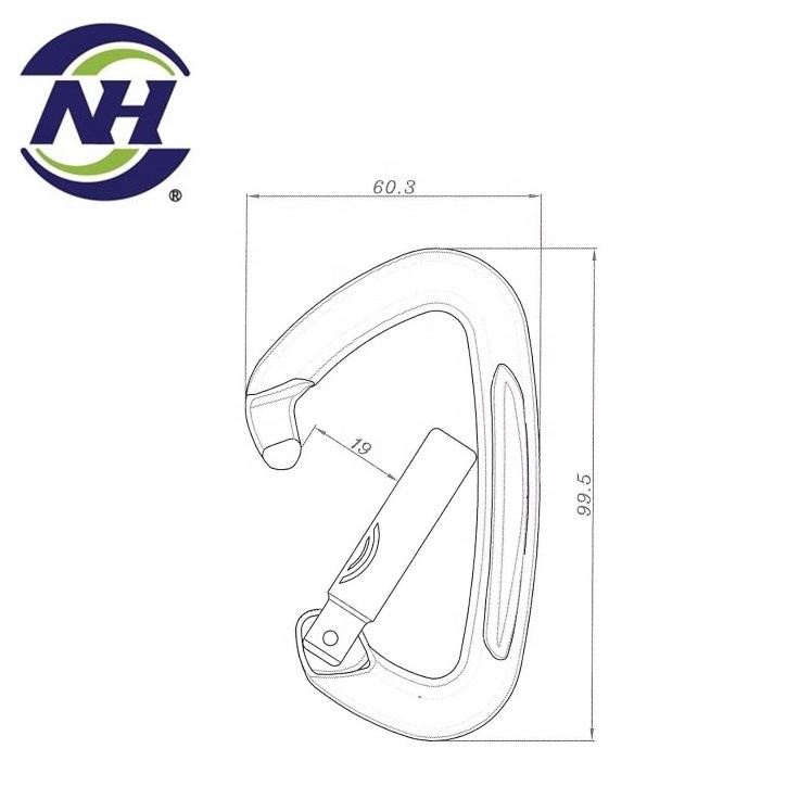 Straight gate anodize carabiner clip and hook