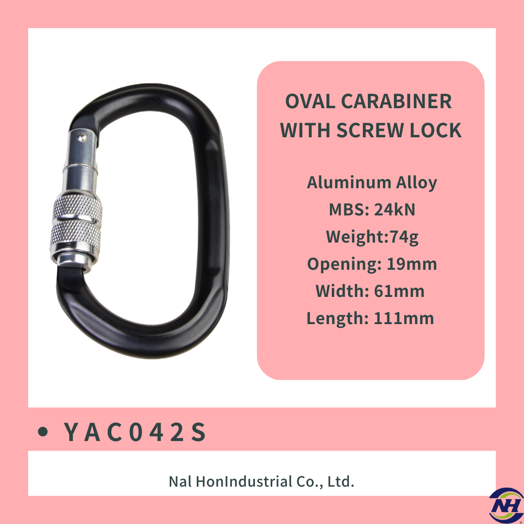 YAC042S Oval Lock Carabiner