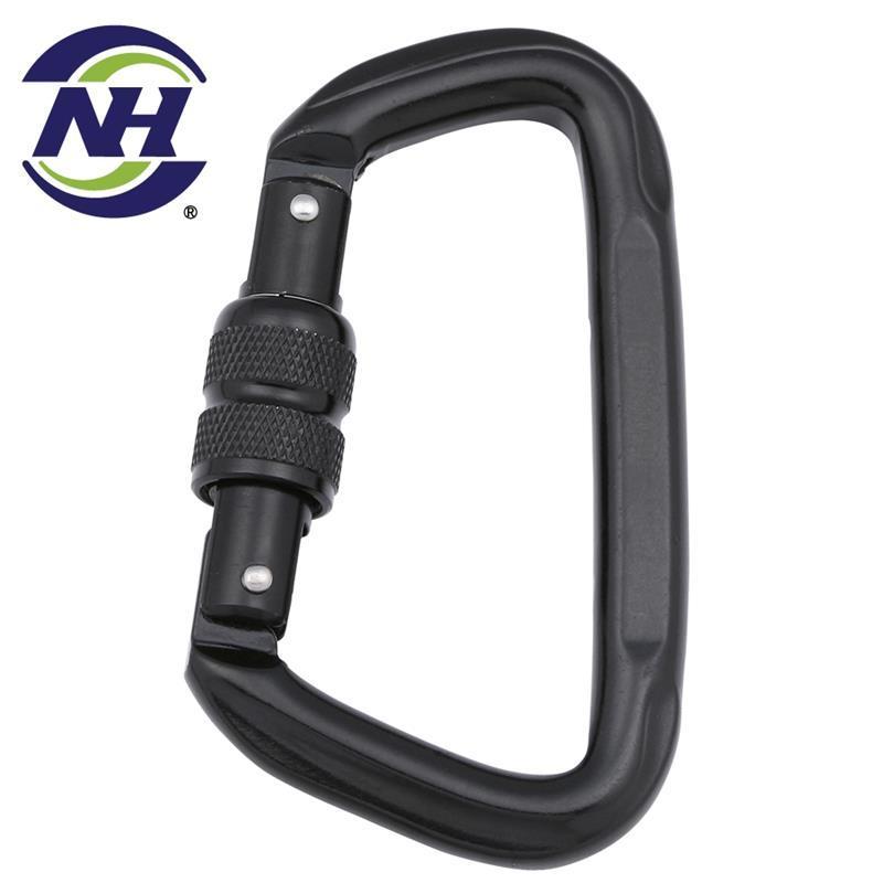 Steel screw lock 5 in 1 climbing rotating carabiner hook