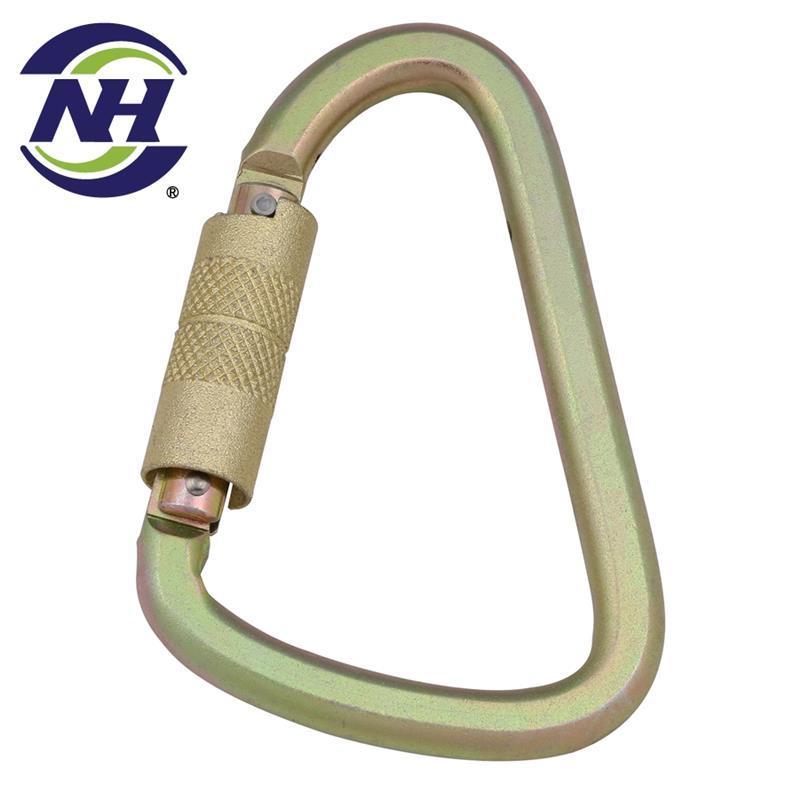 Steel screw lock 5 in 1 climbing rotating carabiner hook