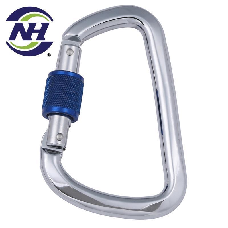 Steel screw lock 5 in 1 climbing rotating carabiner hook