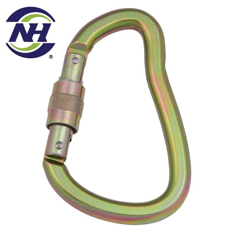 Steel screw lock 5 in 1 climbing rotating carabiner hook