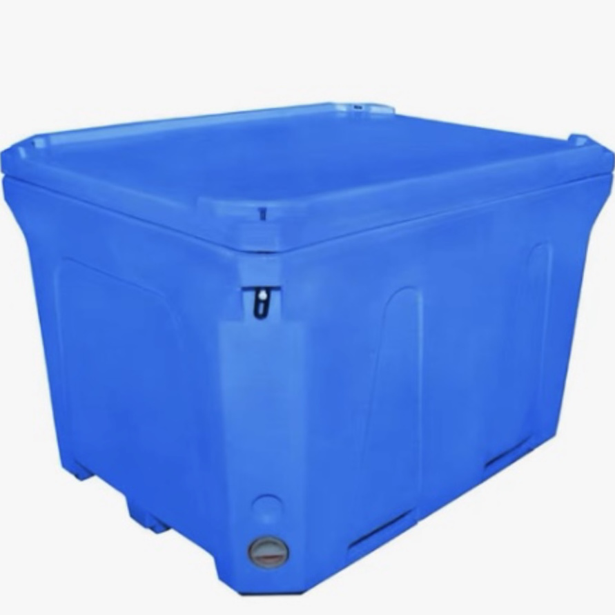 700 QT Rotomolded Plastic Insulated Rectangle Storage Dry Ice Box Bins Live Fish Transportation Container Large Fish Tubs