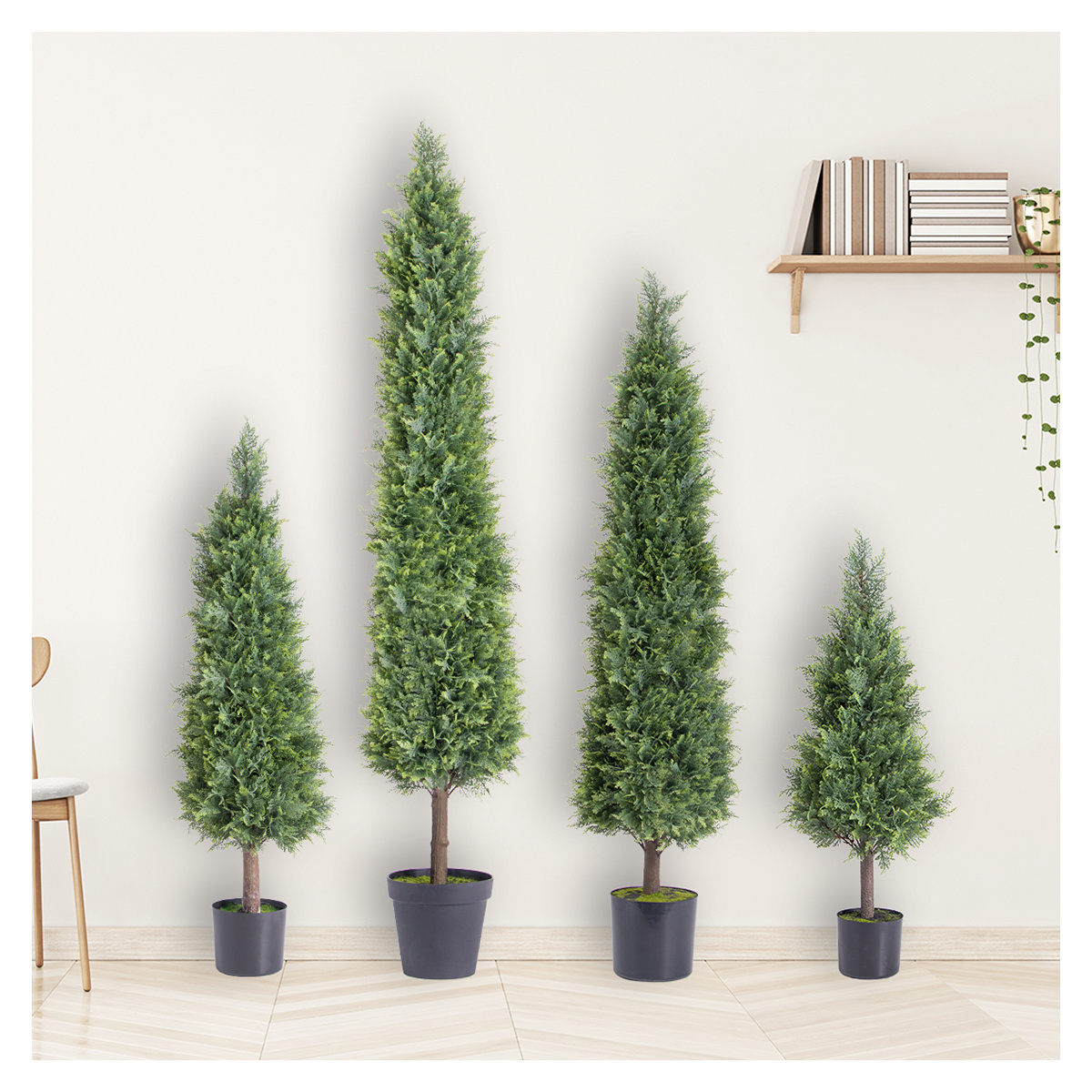 PZ-1-130 Customized Ornamental Plant Indoor Office Potted Plants Bonsai Plastic Tree Artificial cedar Tree