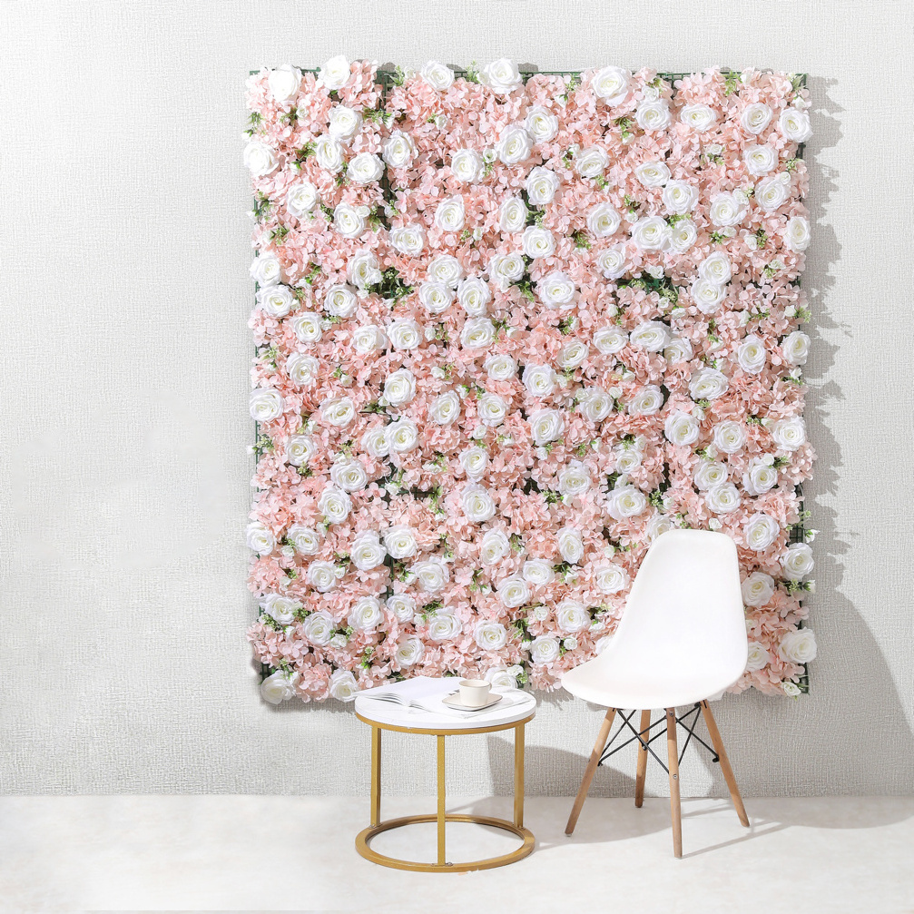 Wedding Event Floral Artificial Rose Flower Wall And Dahlia Flower Wall For Garden Backdrop For  Party Decoration