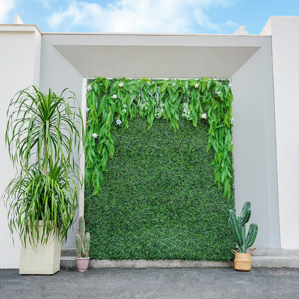 B002 Wall Art Home Decor Custom Birthday Artificial Plant Hedge Panel Grass Background for Party Decoration Set