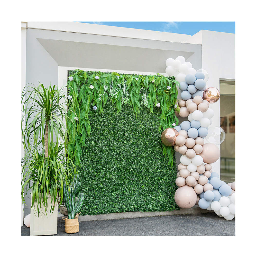 B002 Wall Art Home Decor Custom Birthday Artificial Plant Hedge Panel Grass Background for Party Decoration Set