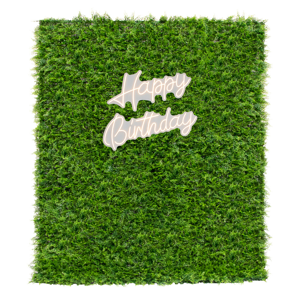 B014  8ftx8ft Artificial Grass Backdrop Faux Leaf Wall Plant Background Decor for Wedding Bridal Baby Shower