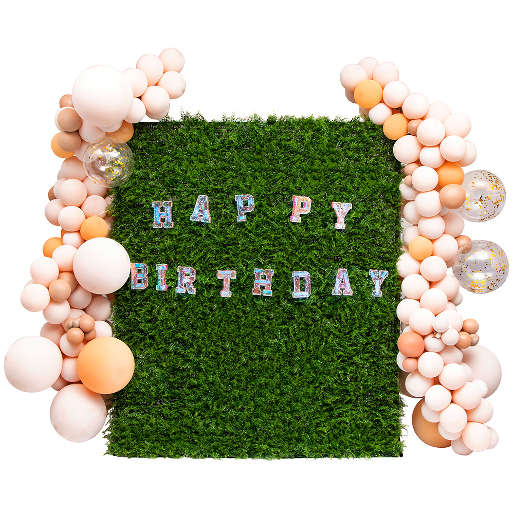 B014 Artificial Plants Mixed Hedge Flowers Row Grass Moss Mat Greenery Wall Panel for Balcony Wedding Bridal Shower