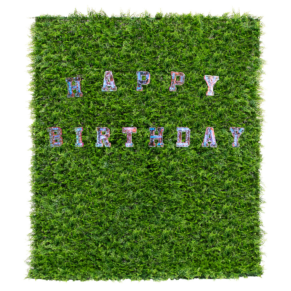 B014 Artificial Plants Mixed Hedge Flowers Row Grass Moss Mat Greenery Wall Panel for Balcony Wedding Bridal Shower