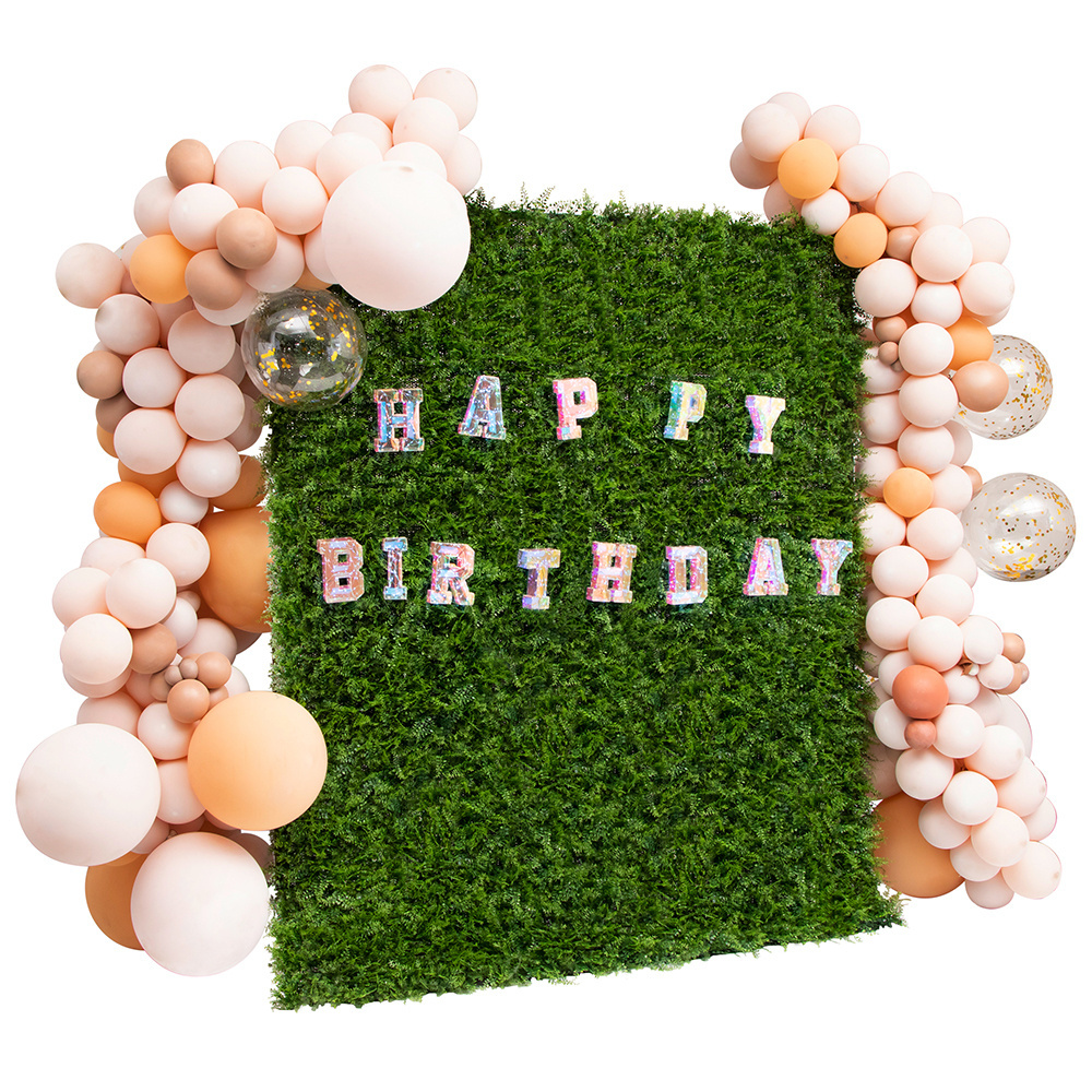 B014 Artificial Plants Mixed Hedge Flowers Row Grass Moss Mat Greenery Wall Panel for Balcony Wedding Bridal Shower