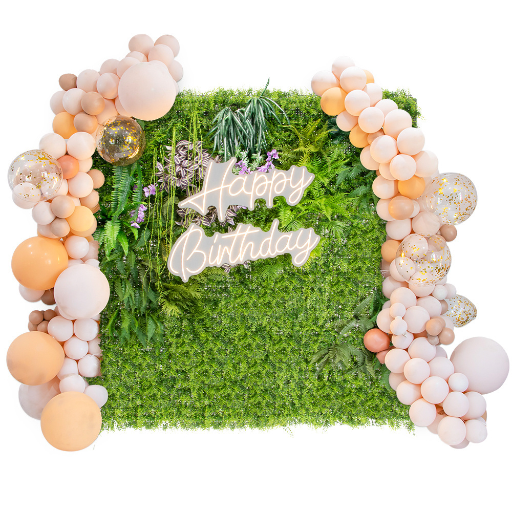 B009 Green Screen Christmas Background Wedding Boxwood Flower Grass Backdrop for Event Photography Stage Decoration