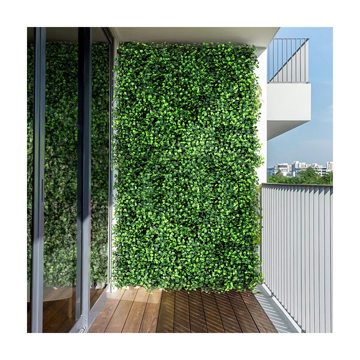 P4-4 Garden Fence Decorative Greenery Plant Backdrop Grass Wall Panel Plastic Artificial Boxwood Hedges for Wall Decoration