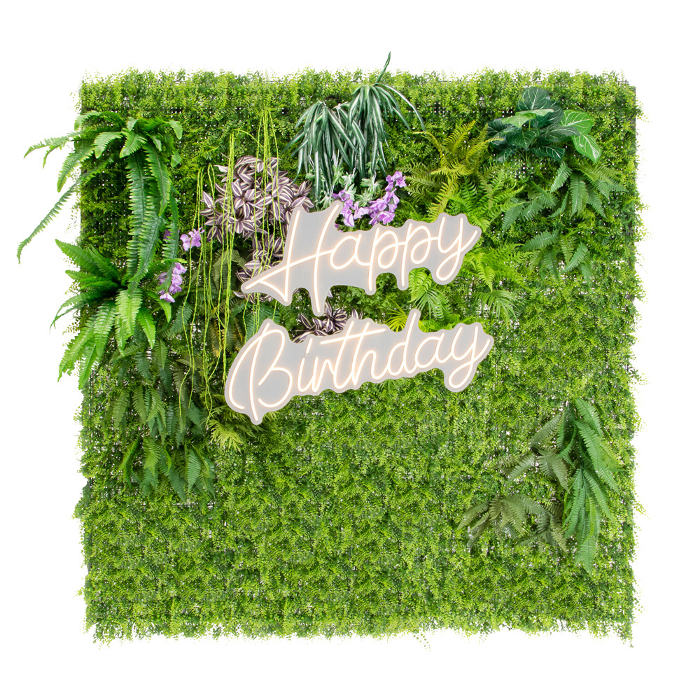 B009 Green Screen Christmas Background Wedding Boxwood Flower Grass Backdrop for Event Photography Stage Decoration