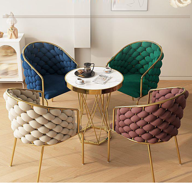 Small apartment light luxury Nordic lazy tea table and chair combination One table two chairs three pieces Balcony lounge chair