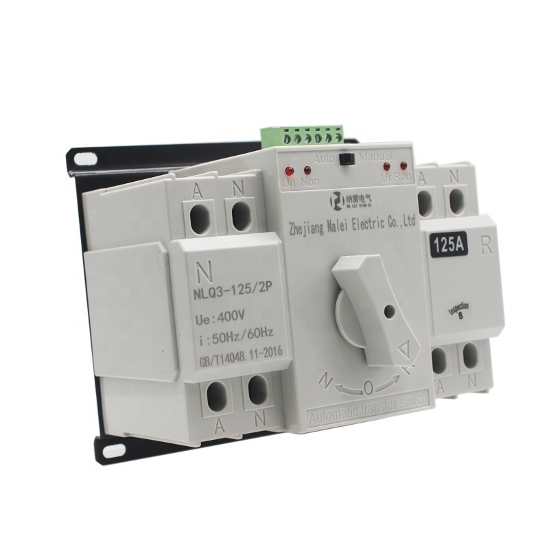 AC ATS Single Phase 2 Phase Automatic Transfer Switch Workable for Both Auto and Manual 125a