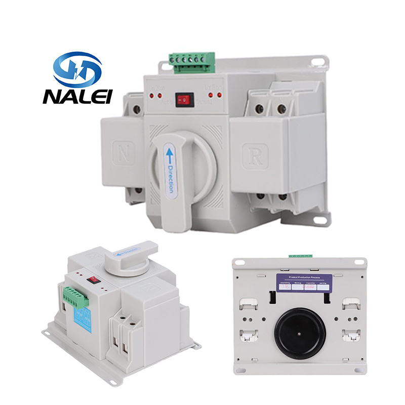 single phase double Power Automatic Manual transfer Switch 2P 63A ATSE Changeover Switching Automatic Transfer Switch