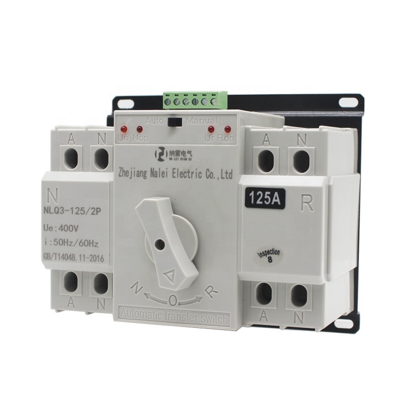 AC ATS Single Phase 2 Phase Automatic Transfer Switch Workable for Both Auto and Manual 125a