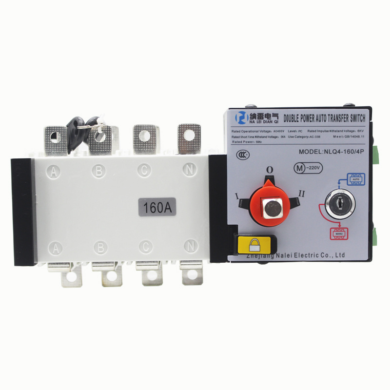 160A ATS 4P 3 Phase Automatic Transfer Switch for Generator 63A PC Class Home Use 160A 4 Pole Automatic Changeover Switch