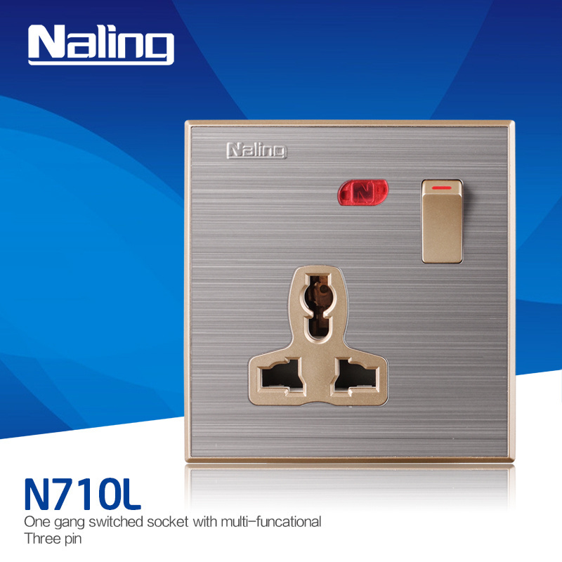 Naling New type 13A Multi 3 pin Electrical Switch Socket