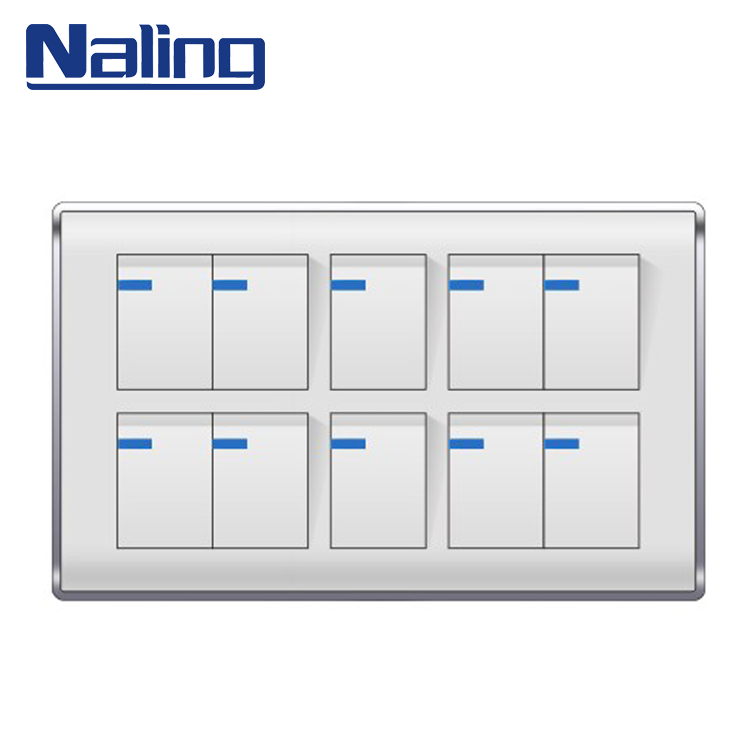 Naling Import China Goods Morden Smart 7 Gang 2 Way 6 Pin Pakistan Wall Switch And Socket