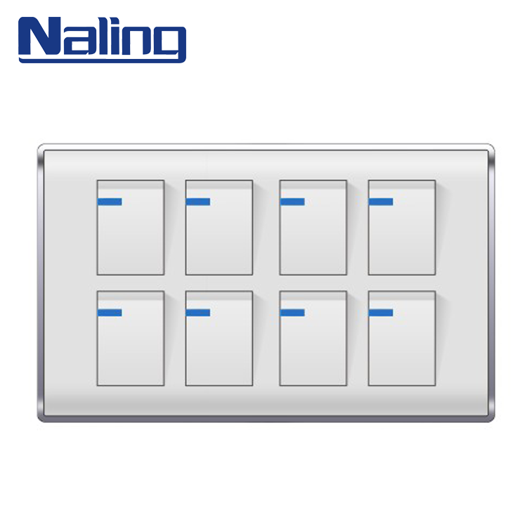 Naling Import China Goods Morden Smart 7 Gang 2 Way 6 Pin Pakistan Wall Switch And Socket