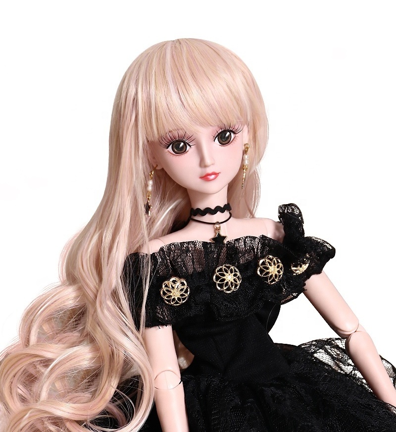 Special Offer Long Curly Ginger Hair 1/6 Scale Plastic Model Toy Soft Fashion Doll for Girls