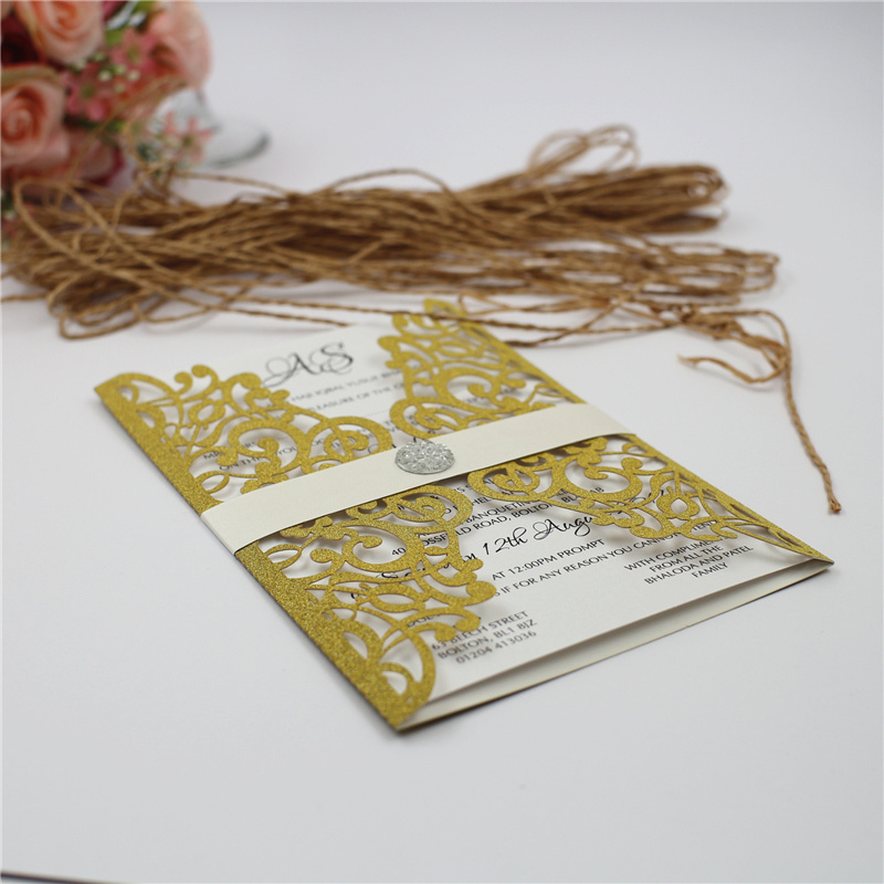 Laser Cut Wedding Invitation Paper Card with Envelope