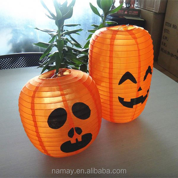 Waterproof Hanging Cylinder Outdoor Halloween Pumpkin Lantern for Decorations