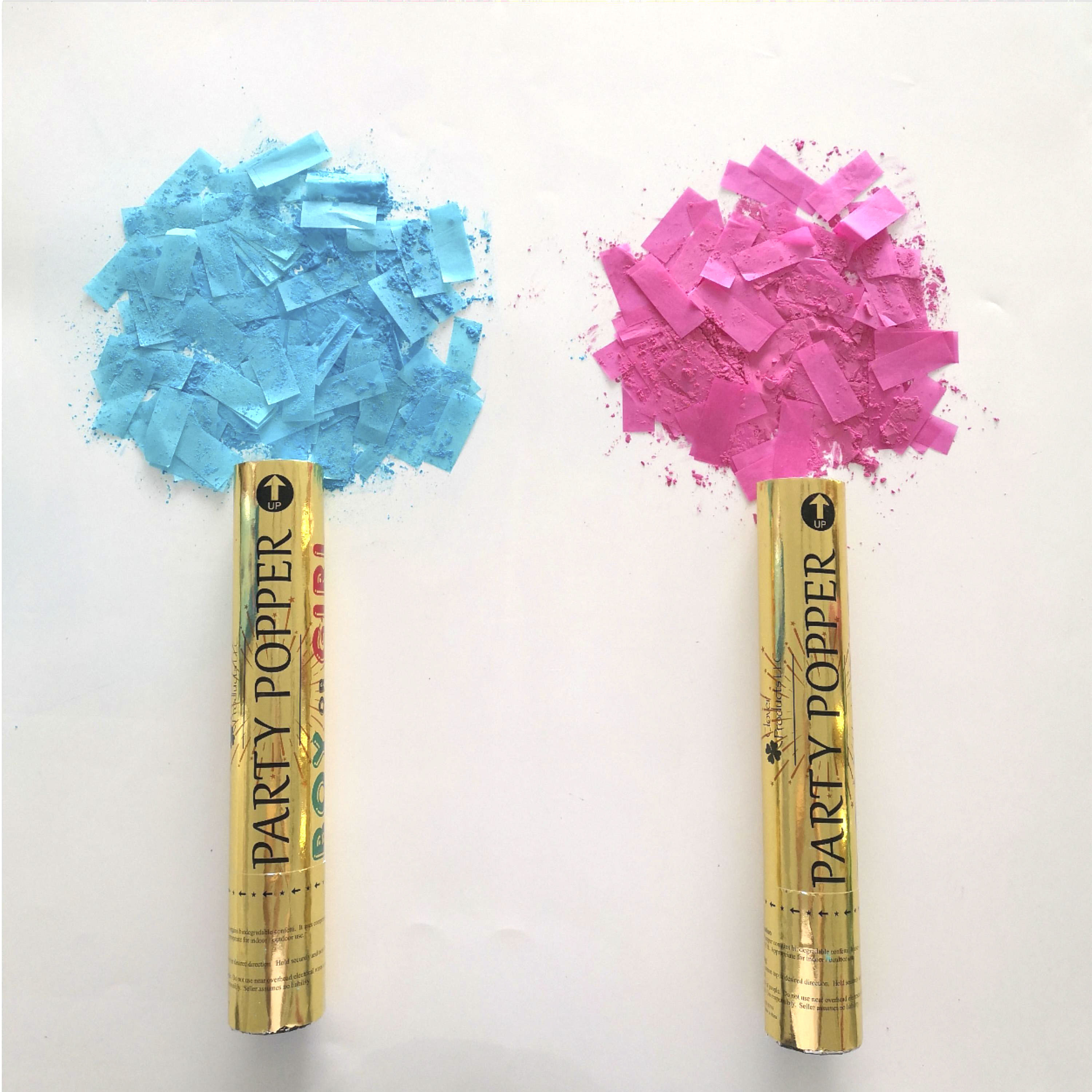 Boy or Girl Gender Reveal Powder Cannon Party Popper Biodegradable Paper Confetti Cannon Baby Shower Party Decorations