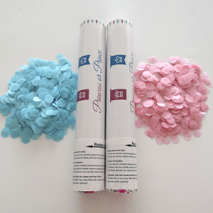 Custom Biodegradable Boy or Girl Gender Reveal Smoke Cannons Powder Confetti Party Popper for Baby Shower