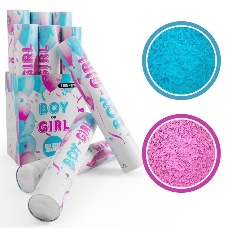 Custom Biodegradable Boy or Girl Gender Reveal Smoke Cannons Powder Confetti Party Popper for Baby Shower