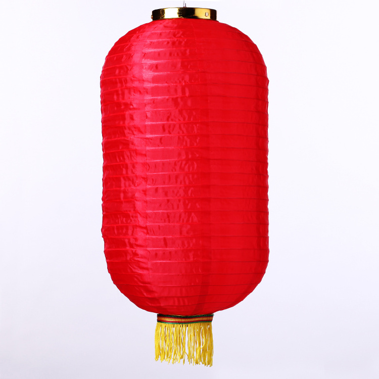 Traditional Chinese New Year Red Hanging Nylon Fabric Lantern