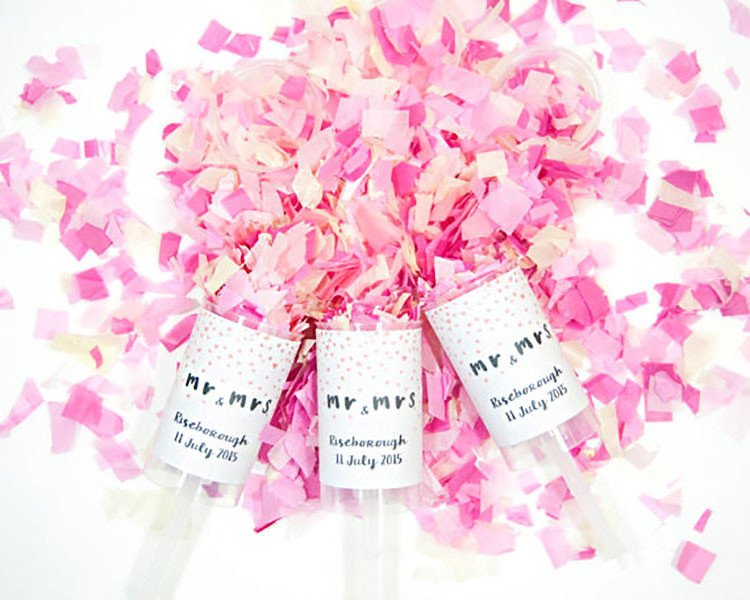 Crystal Wedding Favors Paper Foil Bulk Push Pop Containers with Eco Confetti