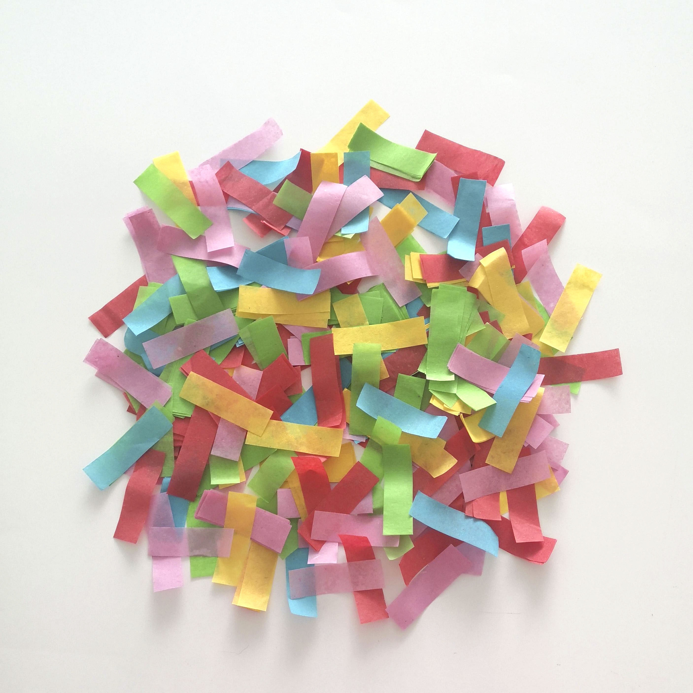 Eco Friendly 50*20 mm Fireproof Rectangle Gender Reveal Paper Confetti handheld for Party Supplies and Decoration