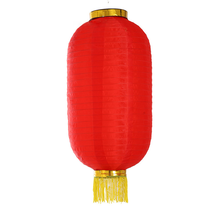 Traditional Chinese New Year Red Hanging Nylon Fabric Lantern